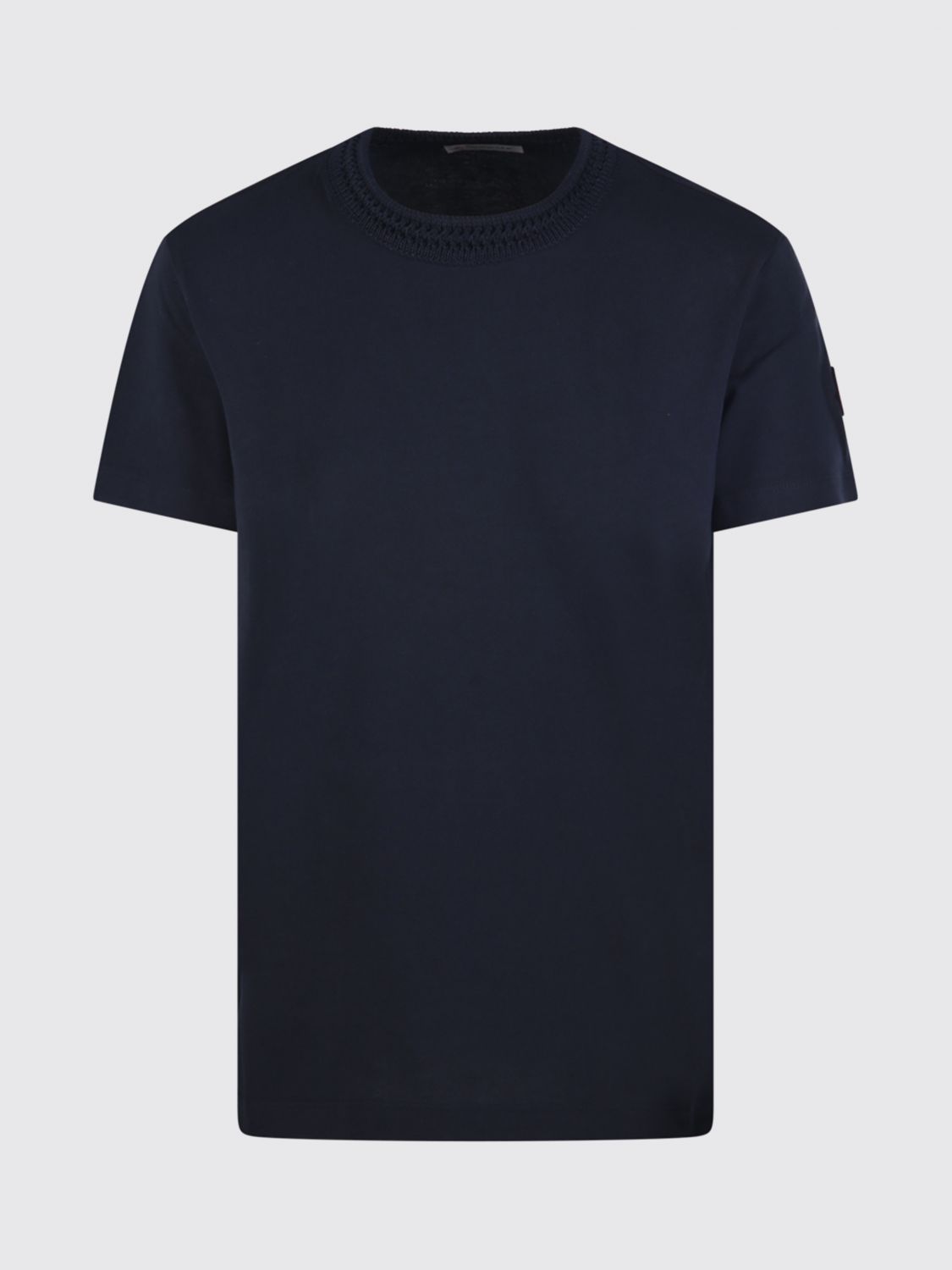 Moncler Basic Cotton T-shirt In Blue