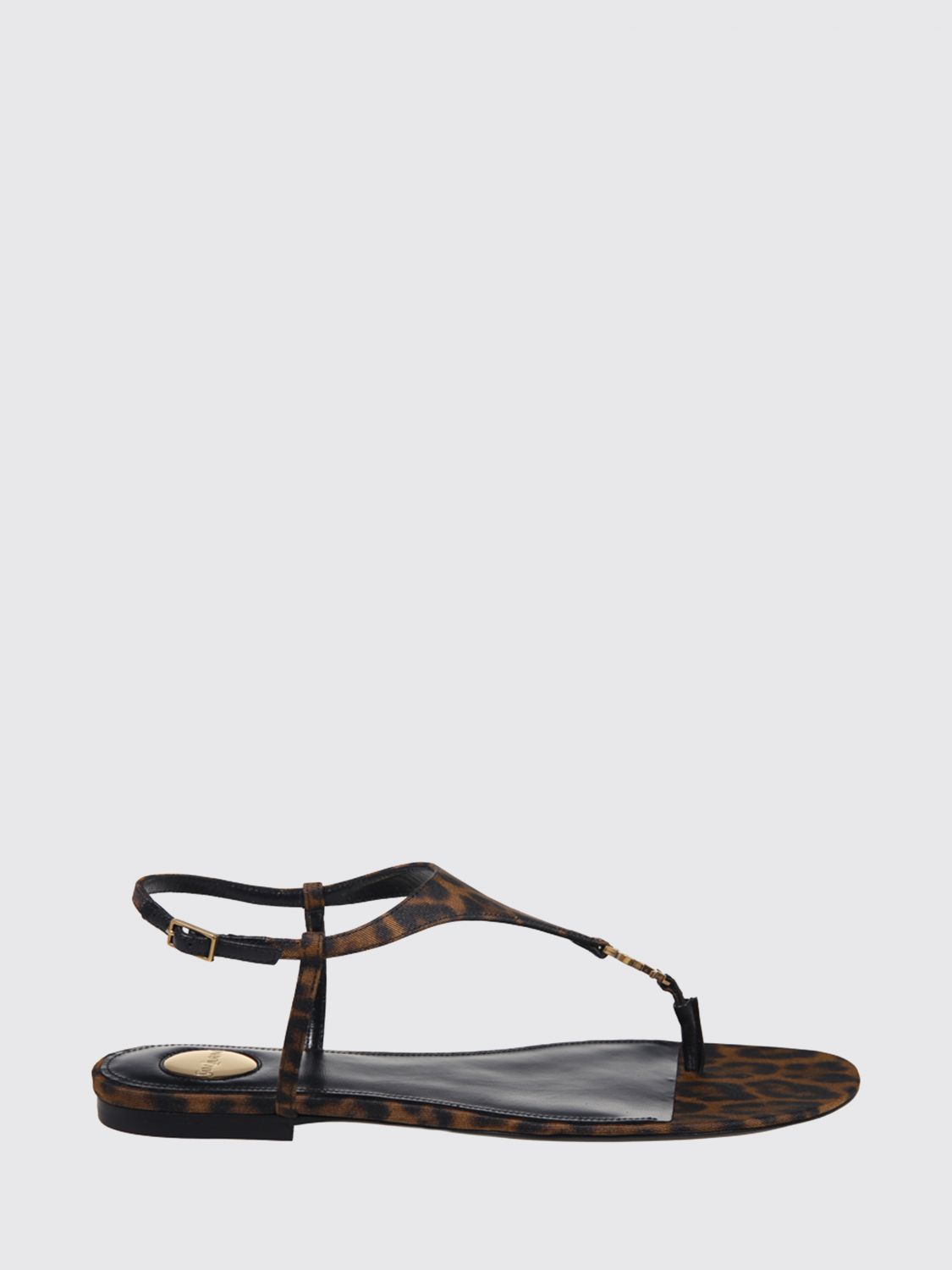 SAINT LAURENT Sandalo Cassandra in viscosa stampa animalier