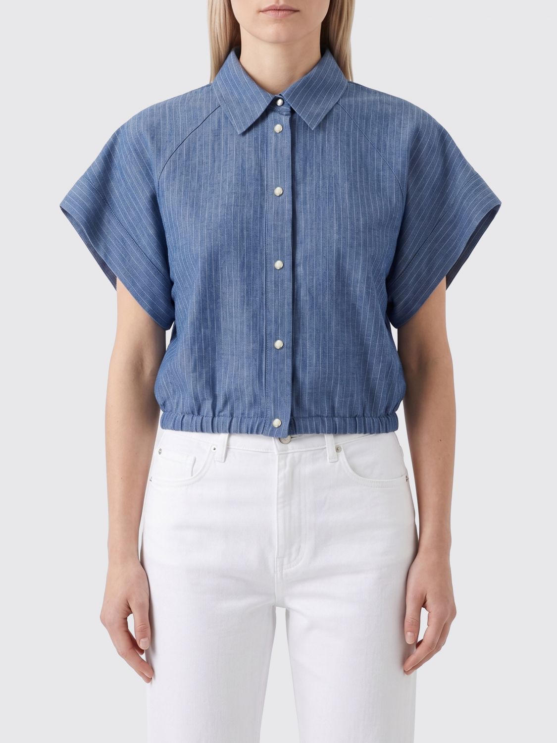 JACOB COHEN Striped Linen Blend Shirt