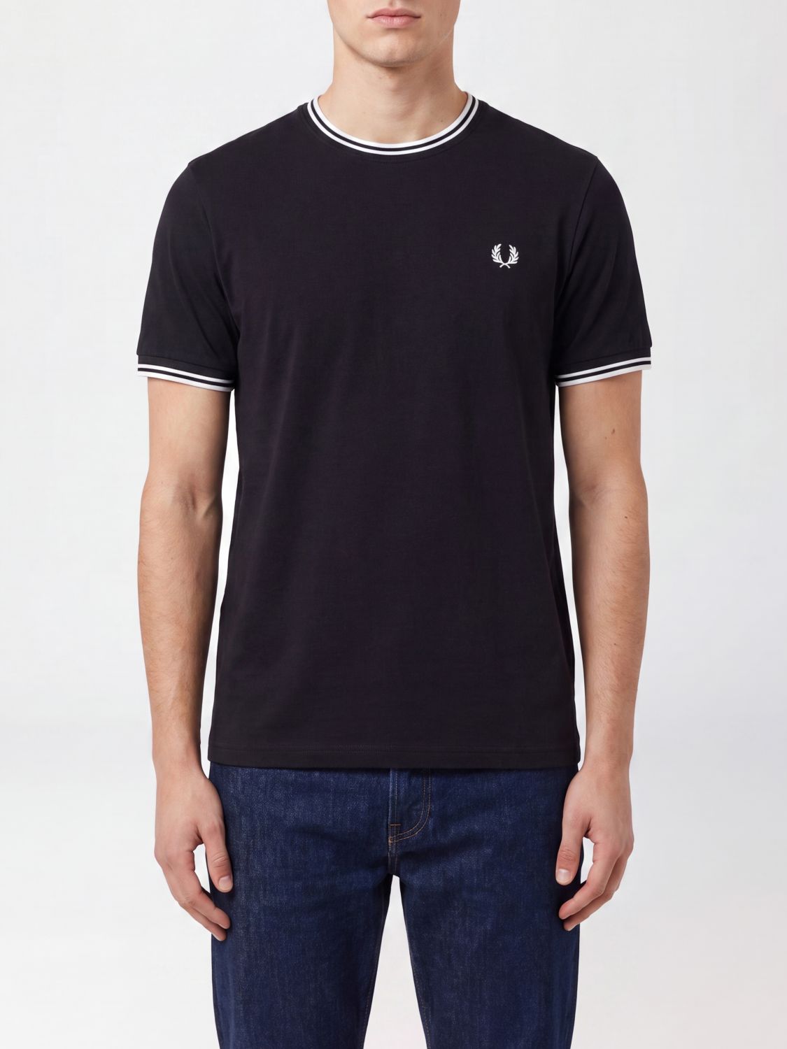 FRED PERRY Cotton T-Shirt with Logo