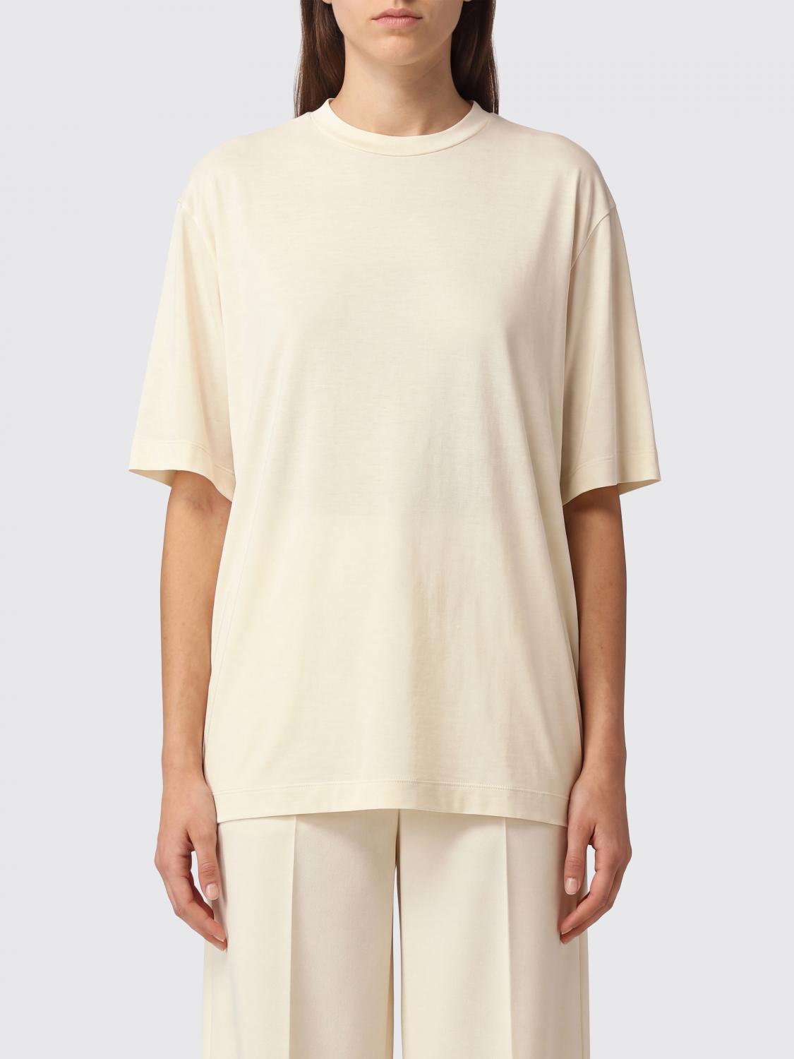 Carven Basic Silk T-shirt In Ecru