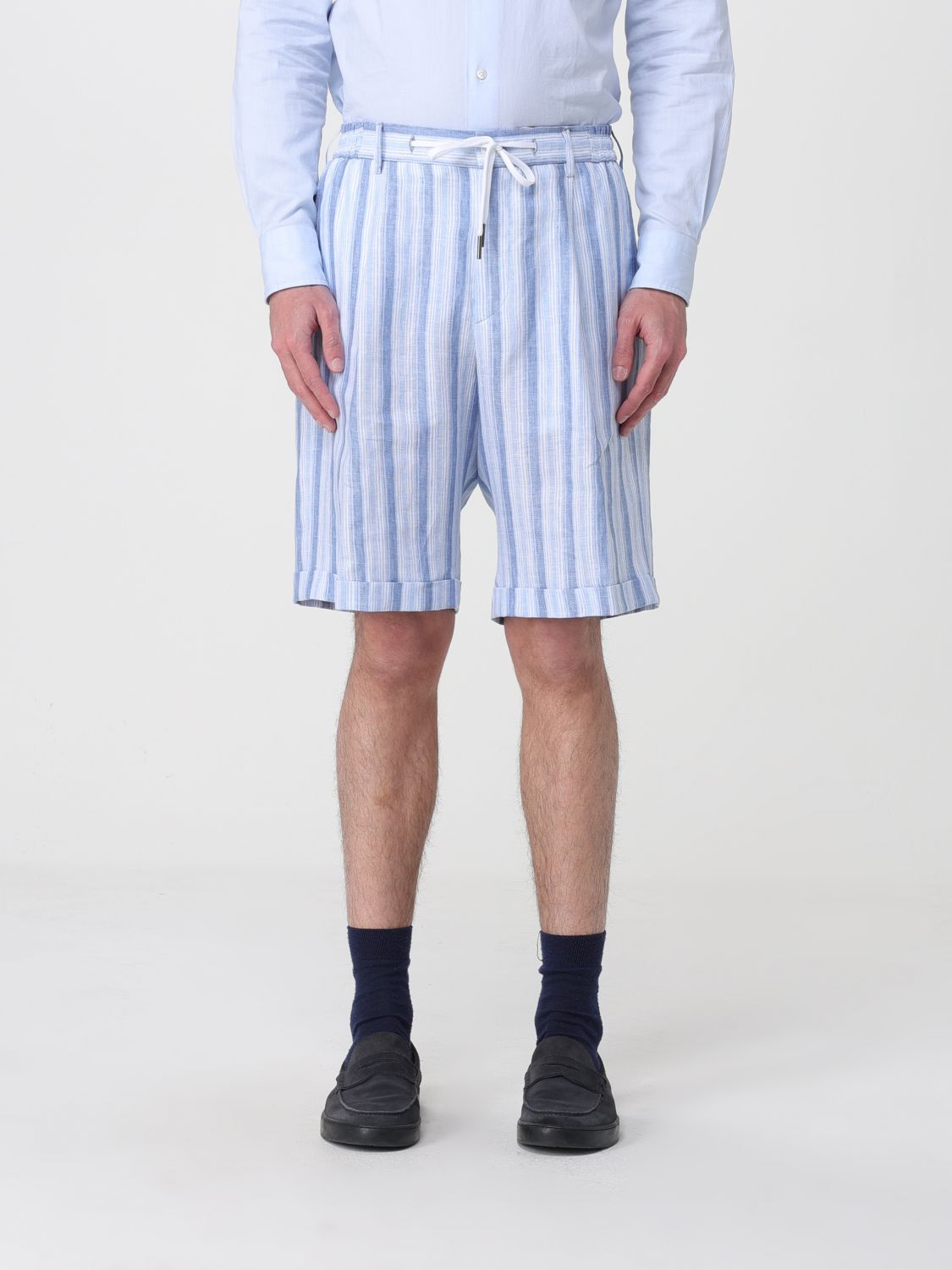 TAGLIATORE Striped Viscose Blend Shorts　TAGLIATORE ストライプ ビスコース ブレンド ショーツ TAGLIATORE