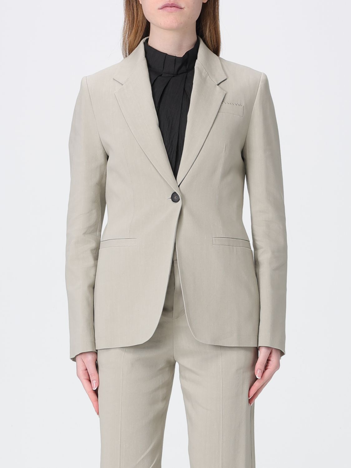 Tela Linen Blend Single-Breasted Blazer