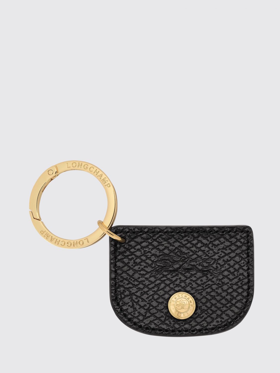 LONGCHAMP Portachiavi Épure in pelle a grana ed ottone