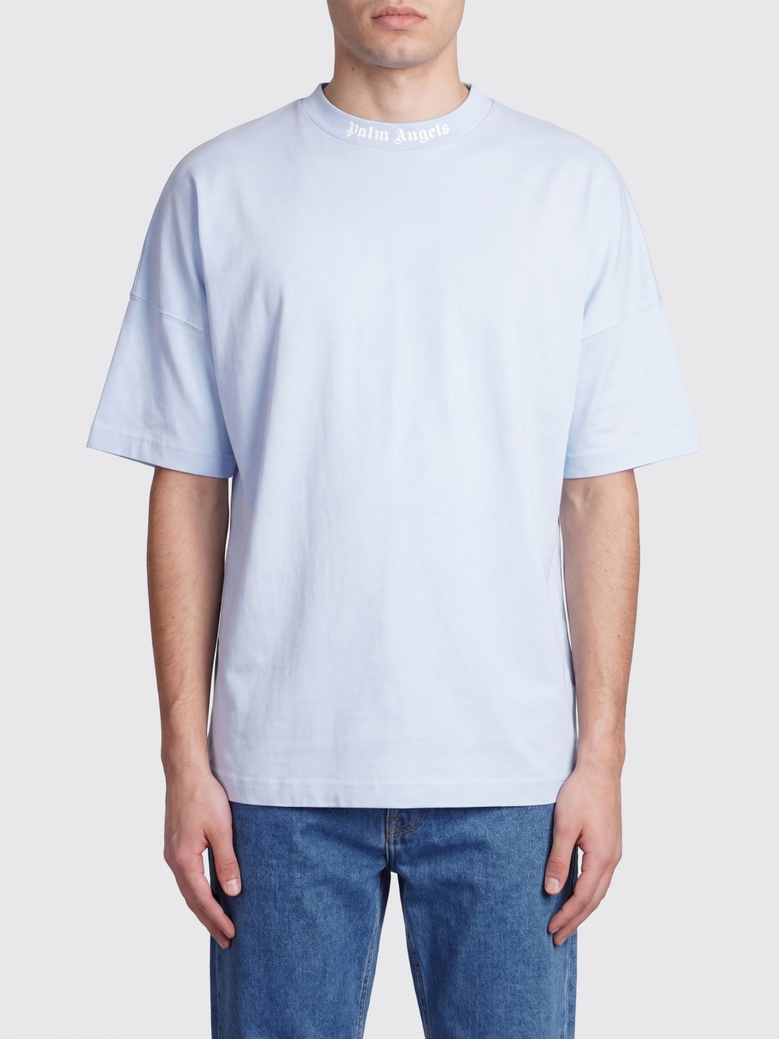 PALM ANGELS Cotton T-shirt with Logo　PALM ANGELS ロゴ入りコットンTシャツ PALM