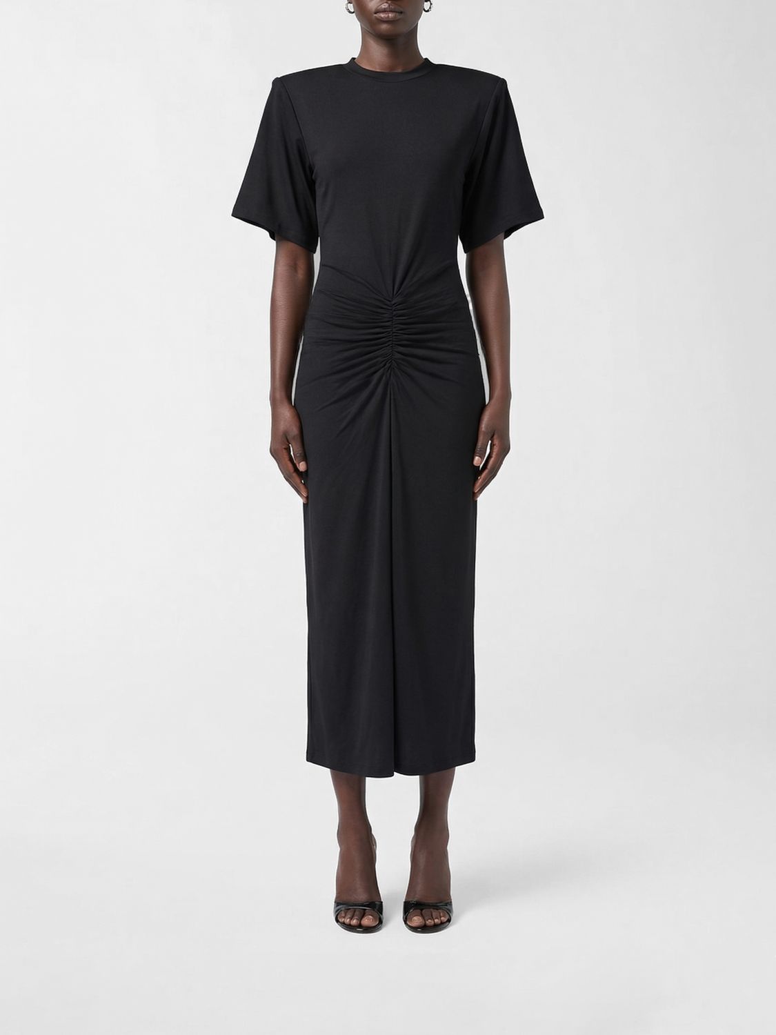 The Andamane Midi Dress In Stretch Viscose In Black