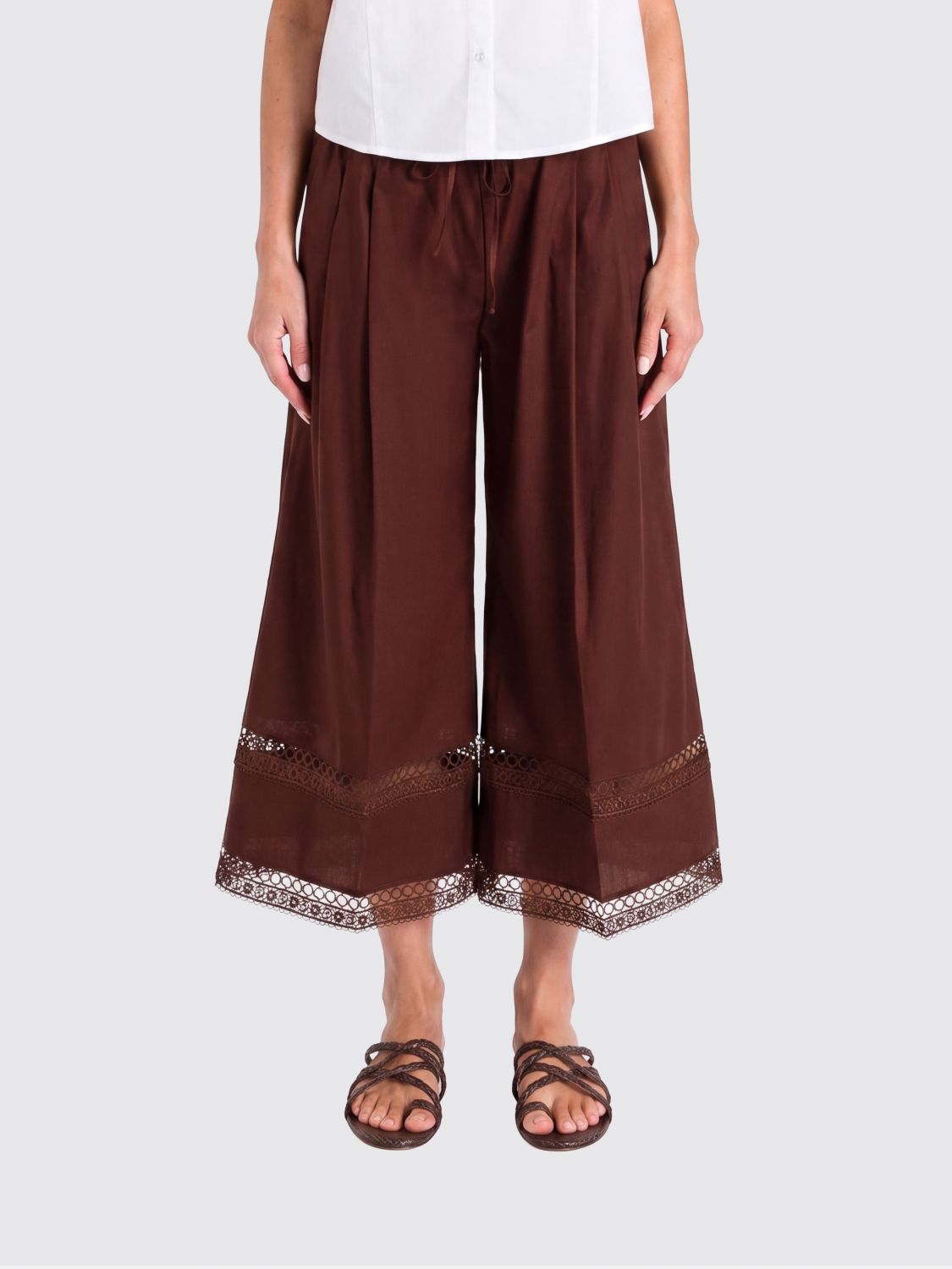 Twinset Cotton Blend Cropped Trousers