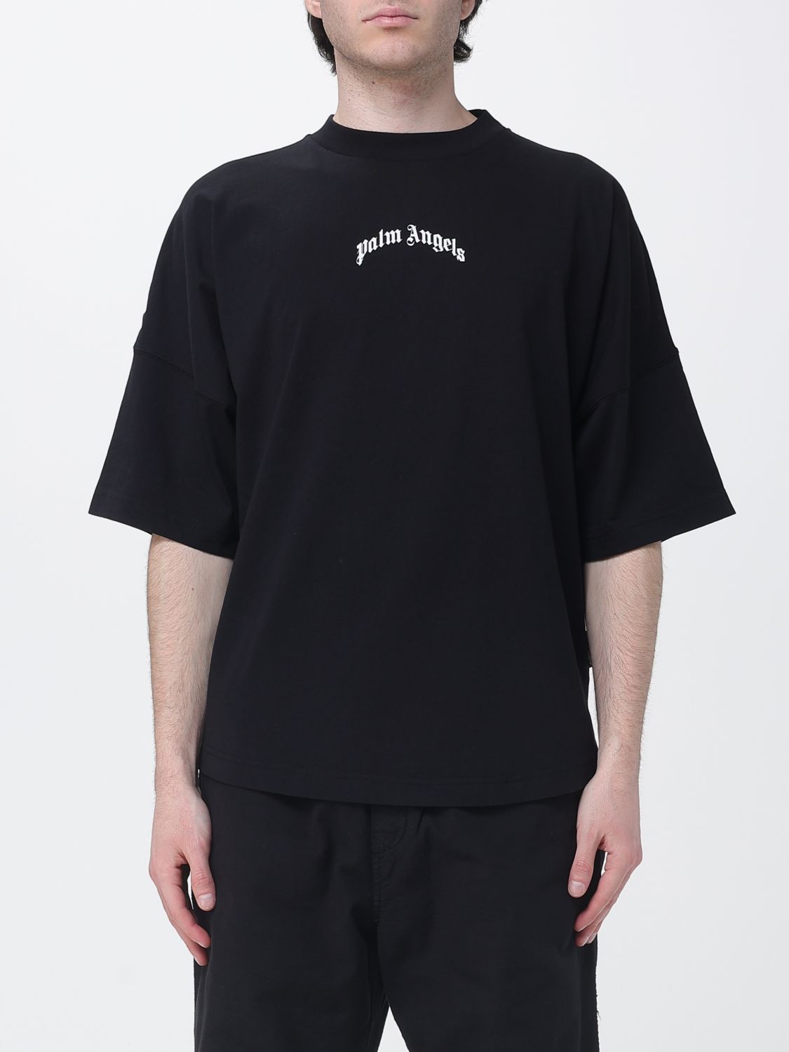 PALM ANGELS Cotton T-shirt with Logo　PALM ANGELS ロゴ入りコットンTシャツ PALM