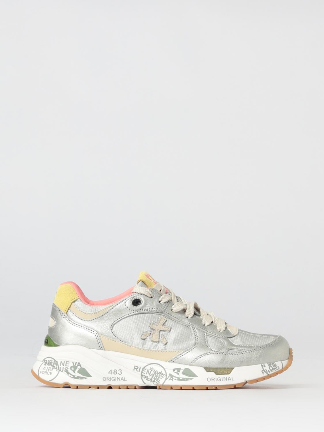 Premiata Mased Laminated Leather and Nylon Sneakers