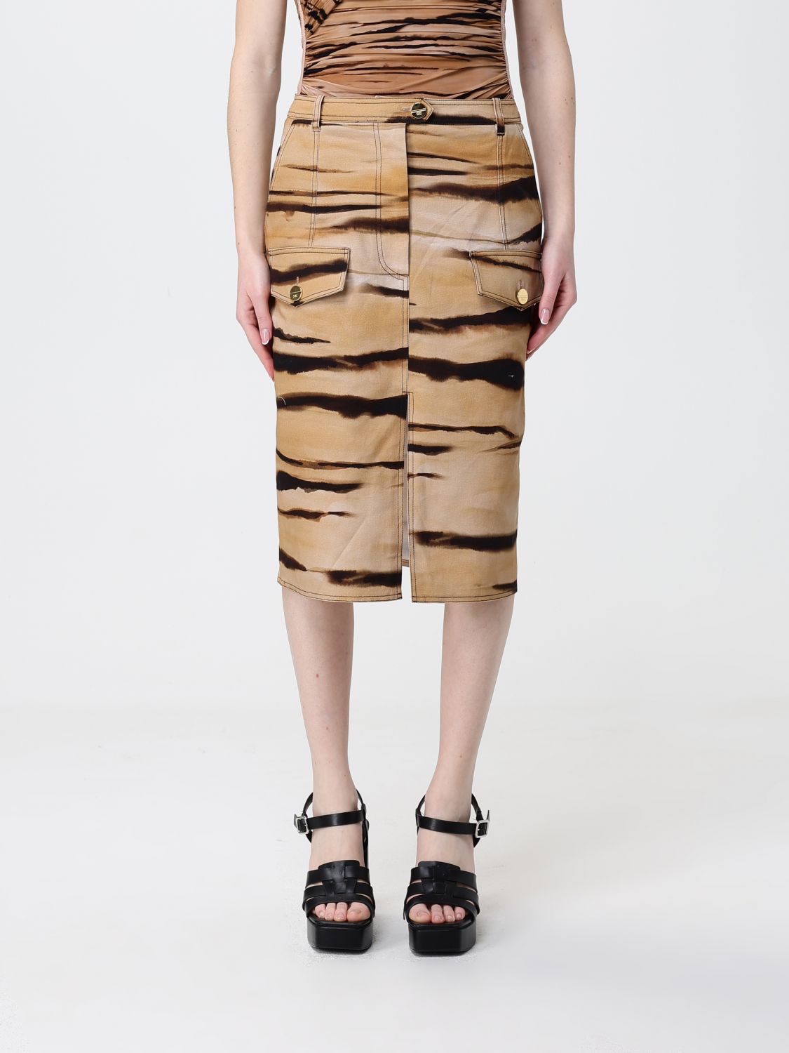 Skirt ELISABETTA FRANCHI Woman color Camel