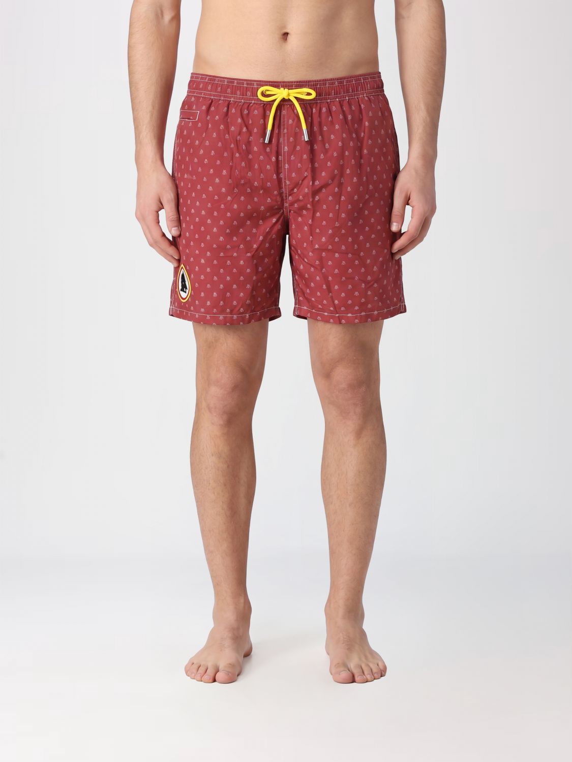 Mc2 Saint Barth Printed Boxer Swim Trunks In Red