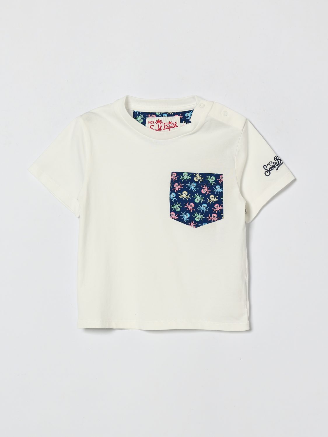 MC2 SAINT BARTH Baumwoll-T-Shirt mit bedrucktem Patch