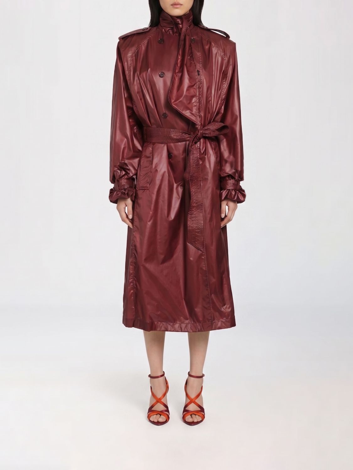 SAINT LAURENT Trench a doppiopetto in tessuto tecnico