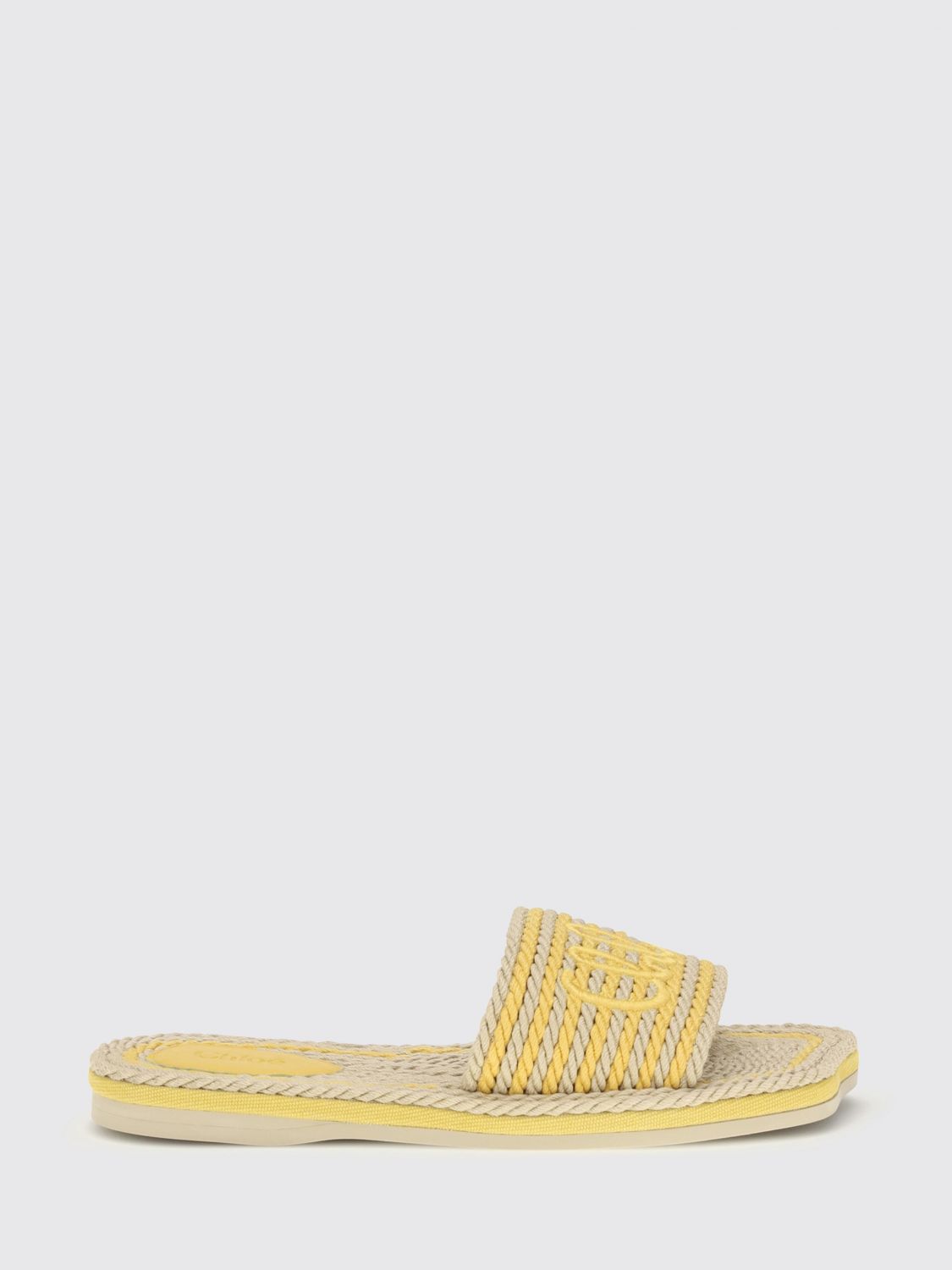 CHLOÉ Gestreifte geflochtene Seil Sliders