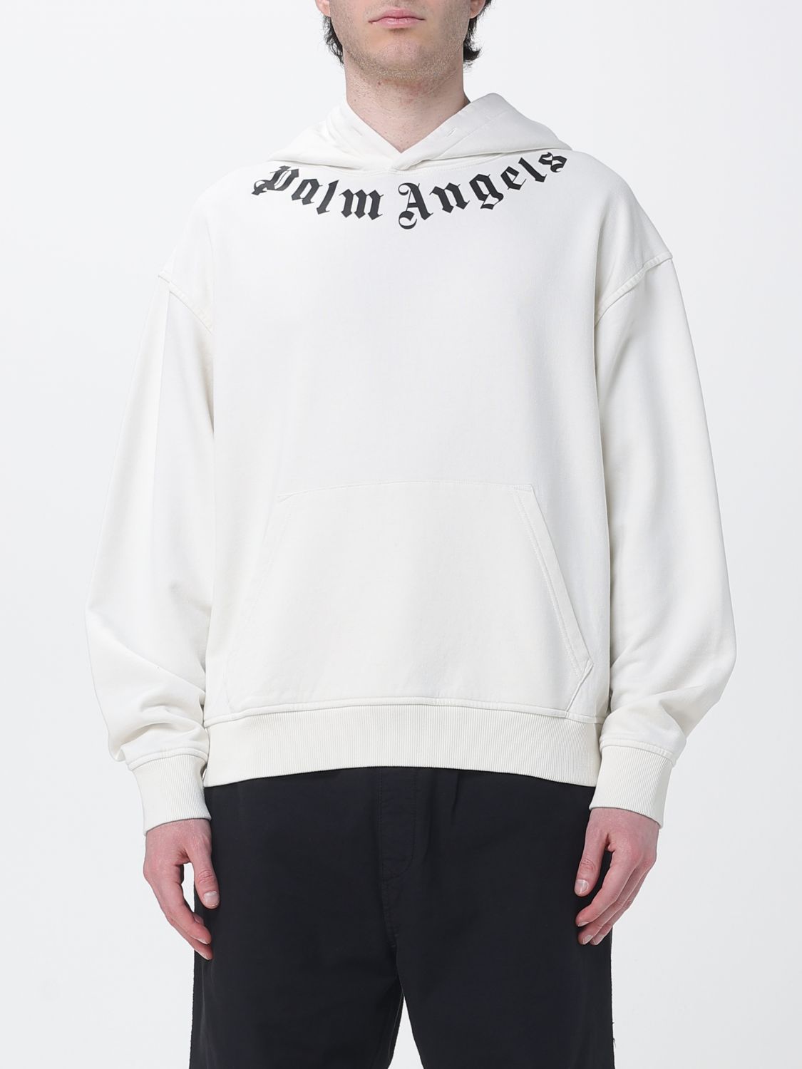 PALM ANGELS Cotton Hoodie with Logo　PALM ANGELS ロゴ入りコットンパーカー PALM