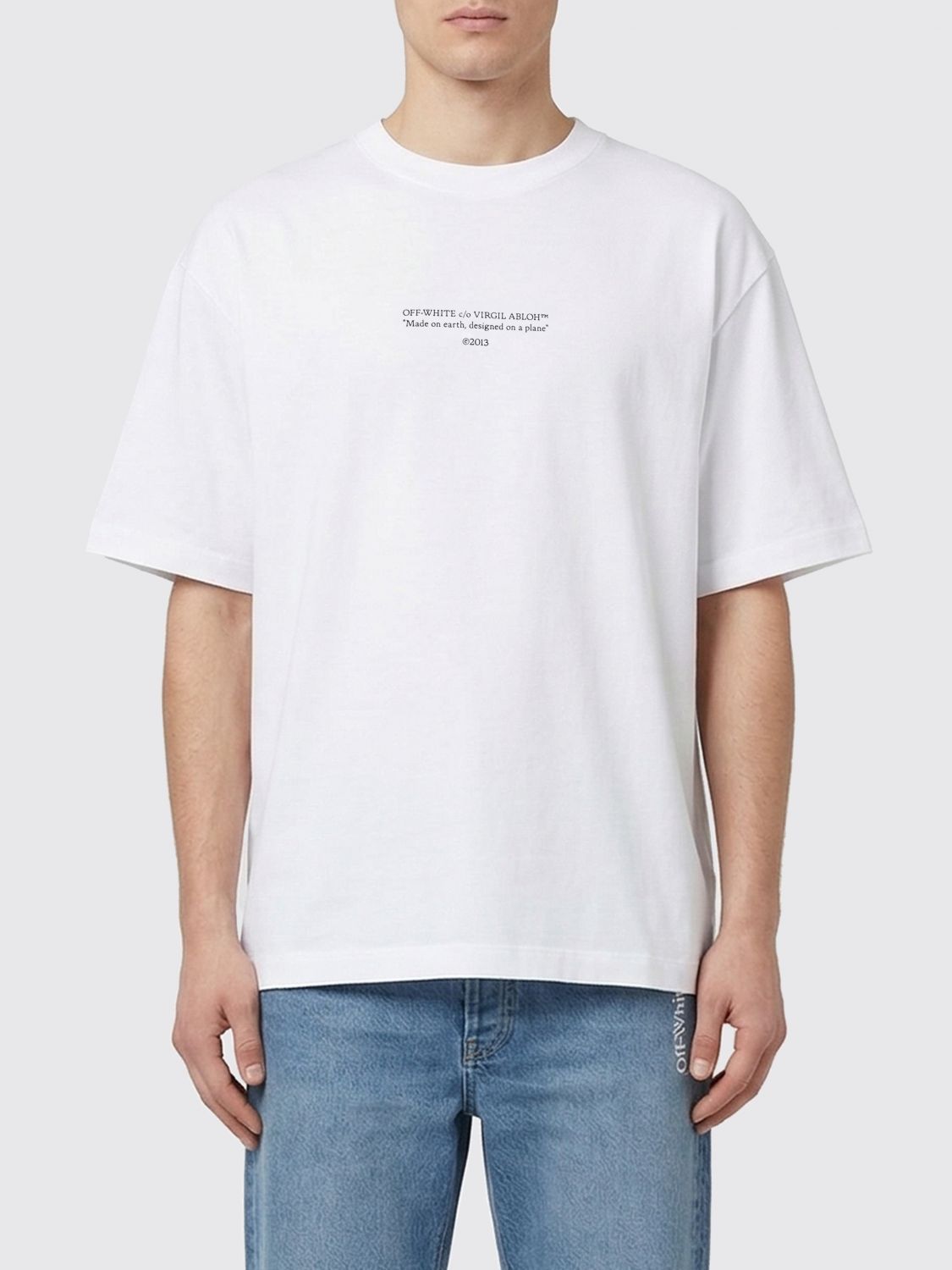 Off-White T-shirt in cotone con slogan