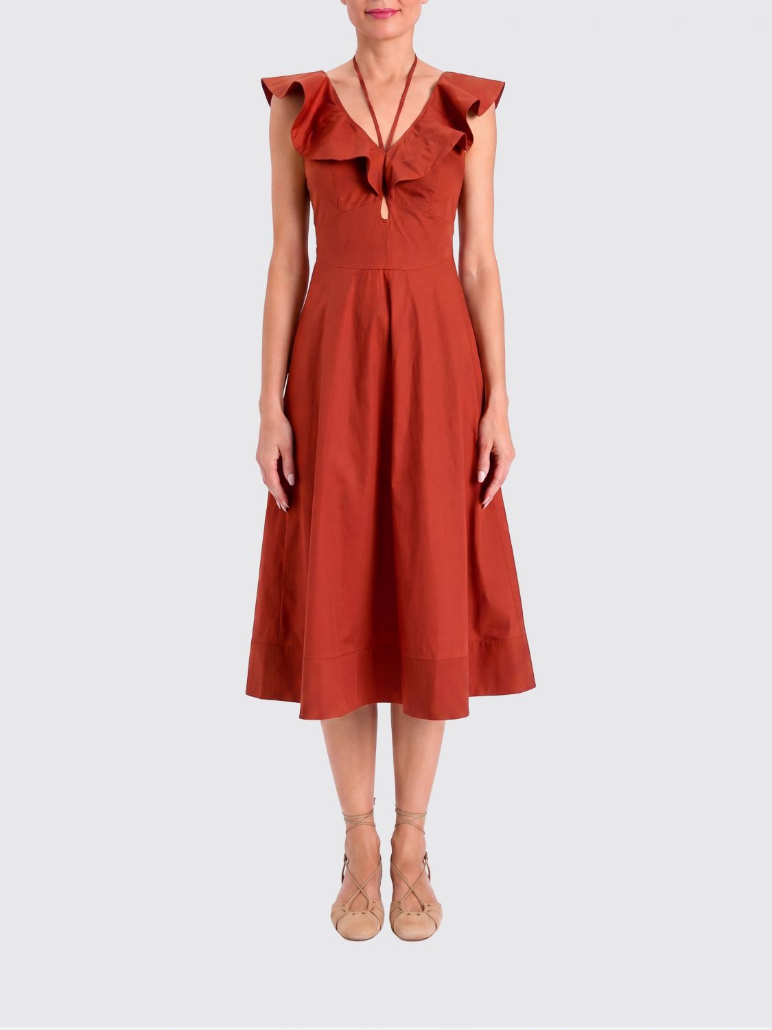 Twinset Midi-Kleid aus Stretch-Baumwolle