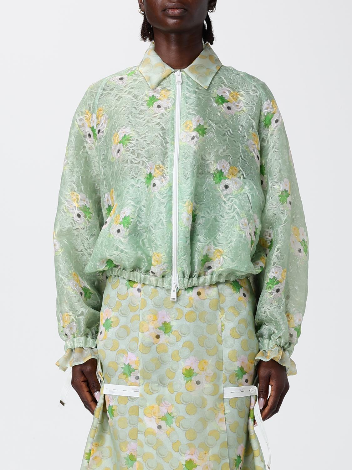 FENDI Bomber in organza ricamato