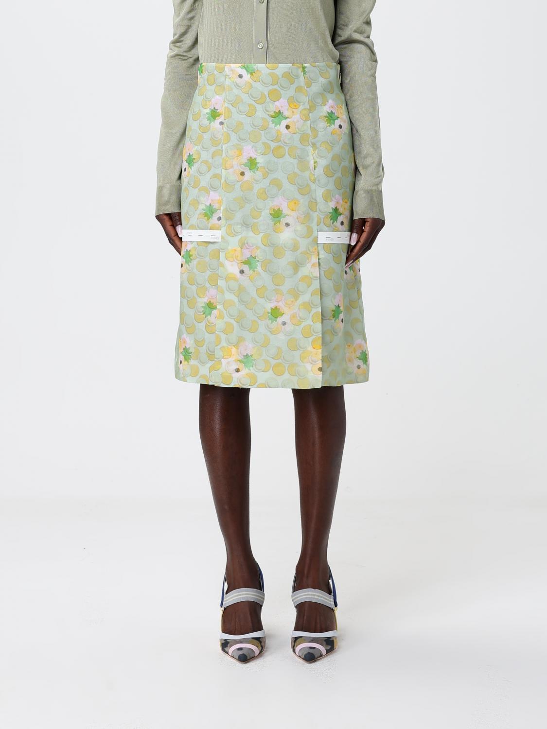 FENDI Gonna in seta midi floreale