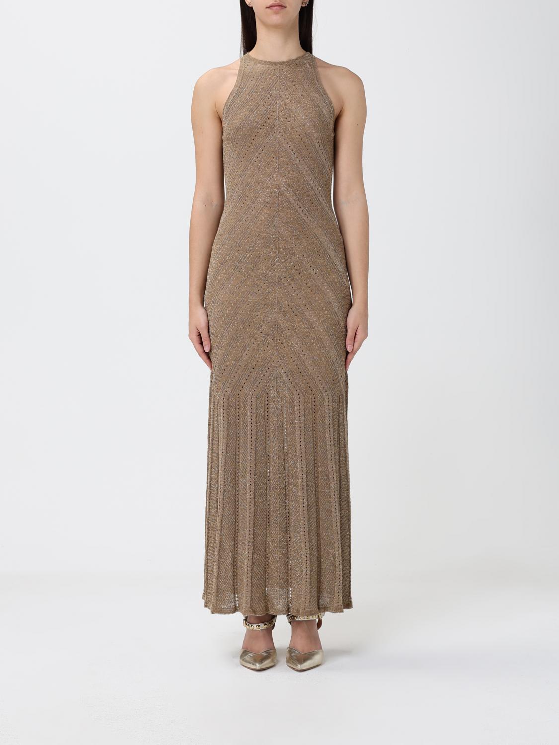 Twinset Lurex Viscose Knit Midi Dress