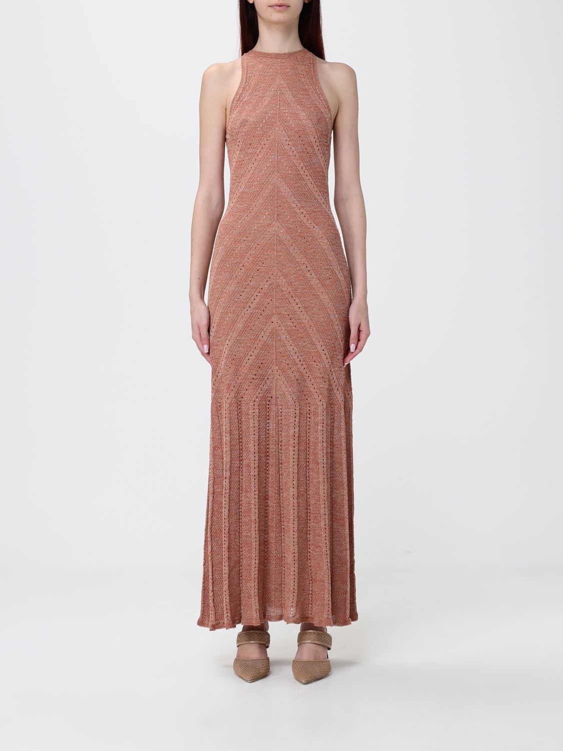 Twinset Abito midi in maglia di viscosa lurex