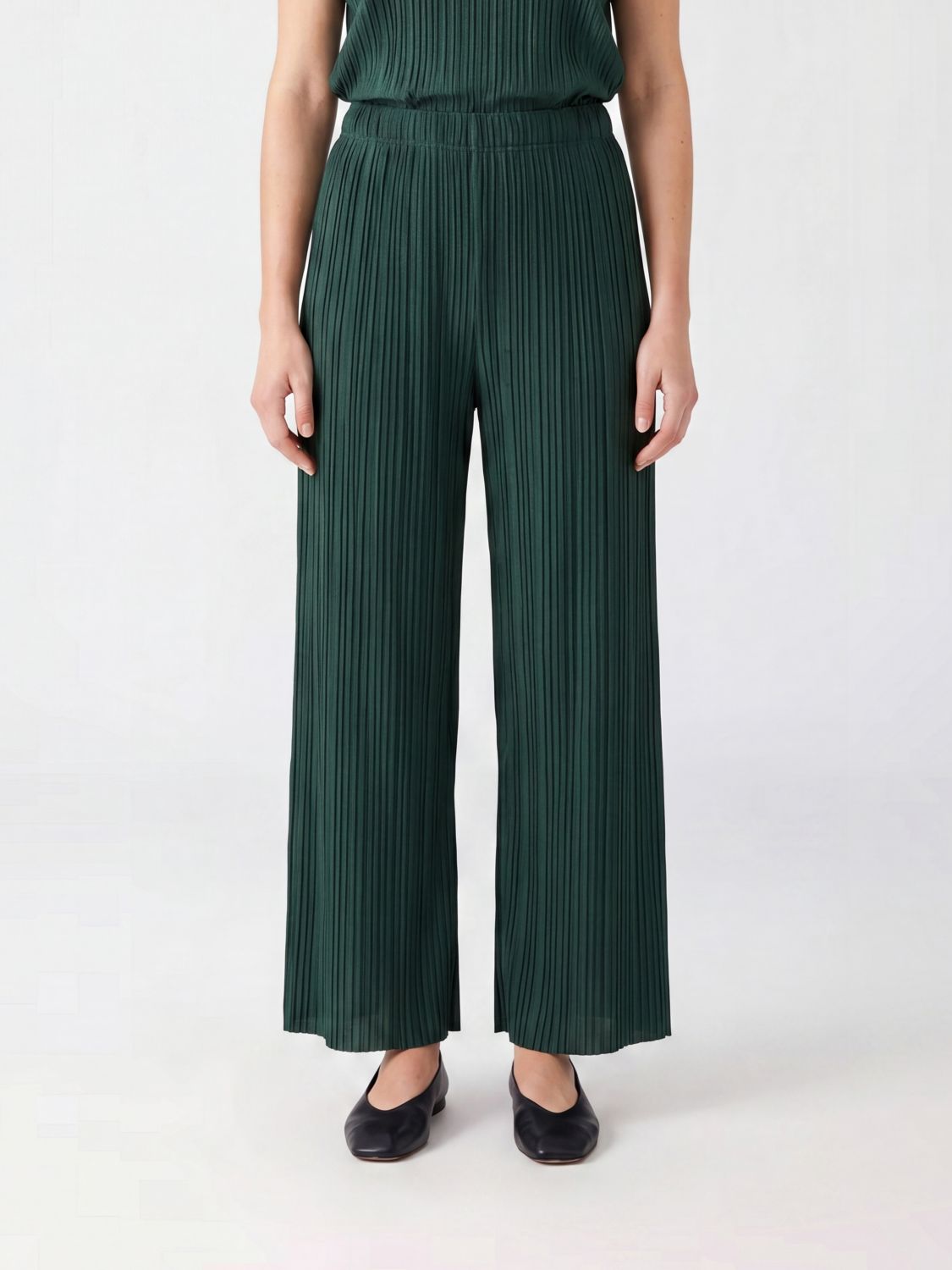 PLEATS PLEASE ISSEY MIYAKE Pantaloni cropped in crêpe plissè