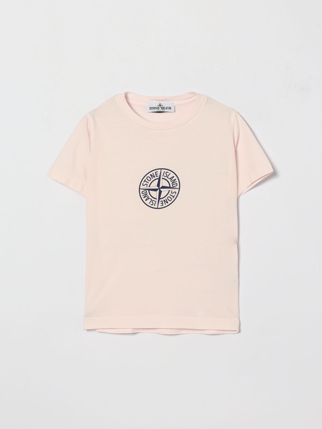 STONE ISLAND JUNIOR Cotton T-Shirt with Logo　STONE ISLAND JUNIOR ロゴ入りコットンTシャツ STONE