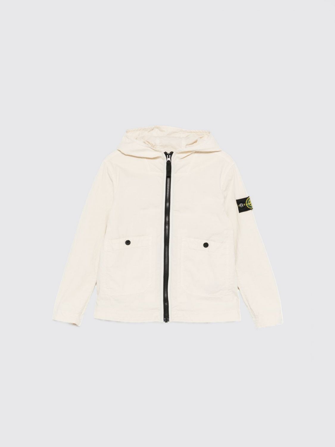 STONE ISLAND JUNIOR Baumwolljacke mit Kapuze