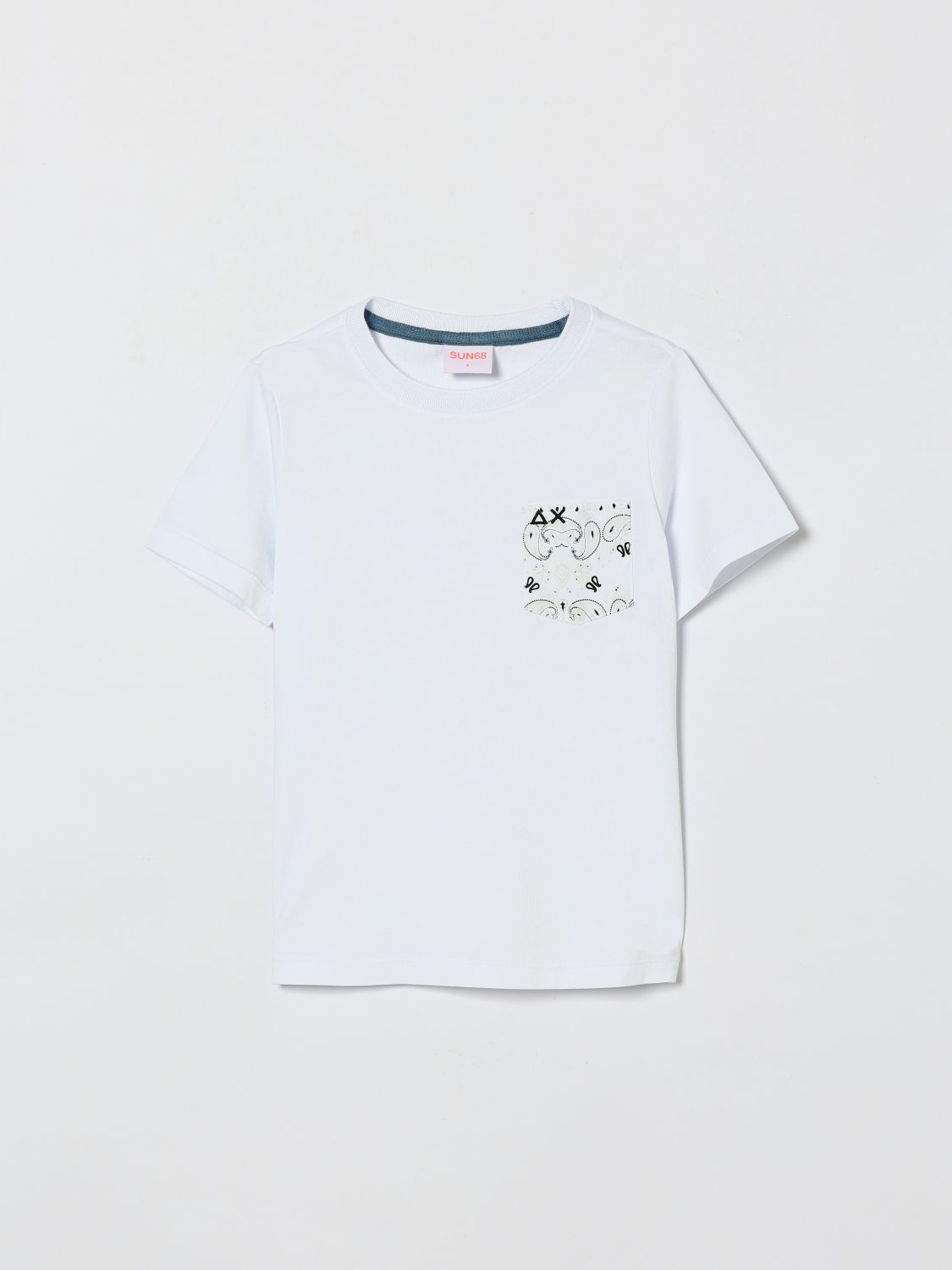 SUN68 Baumwoll-T-Shirt mit aufgesetzter Tasche