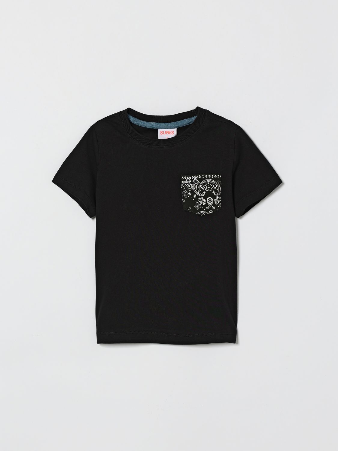 SUN68 Baumwoll-T-Shirt mit aufgesetzter Tasche
