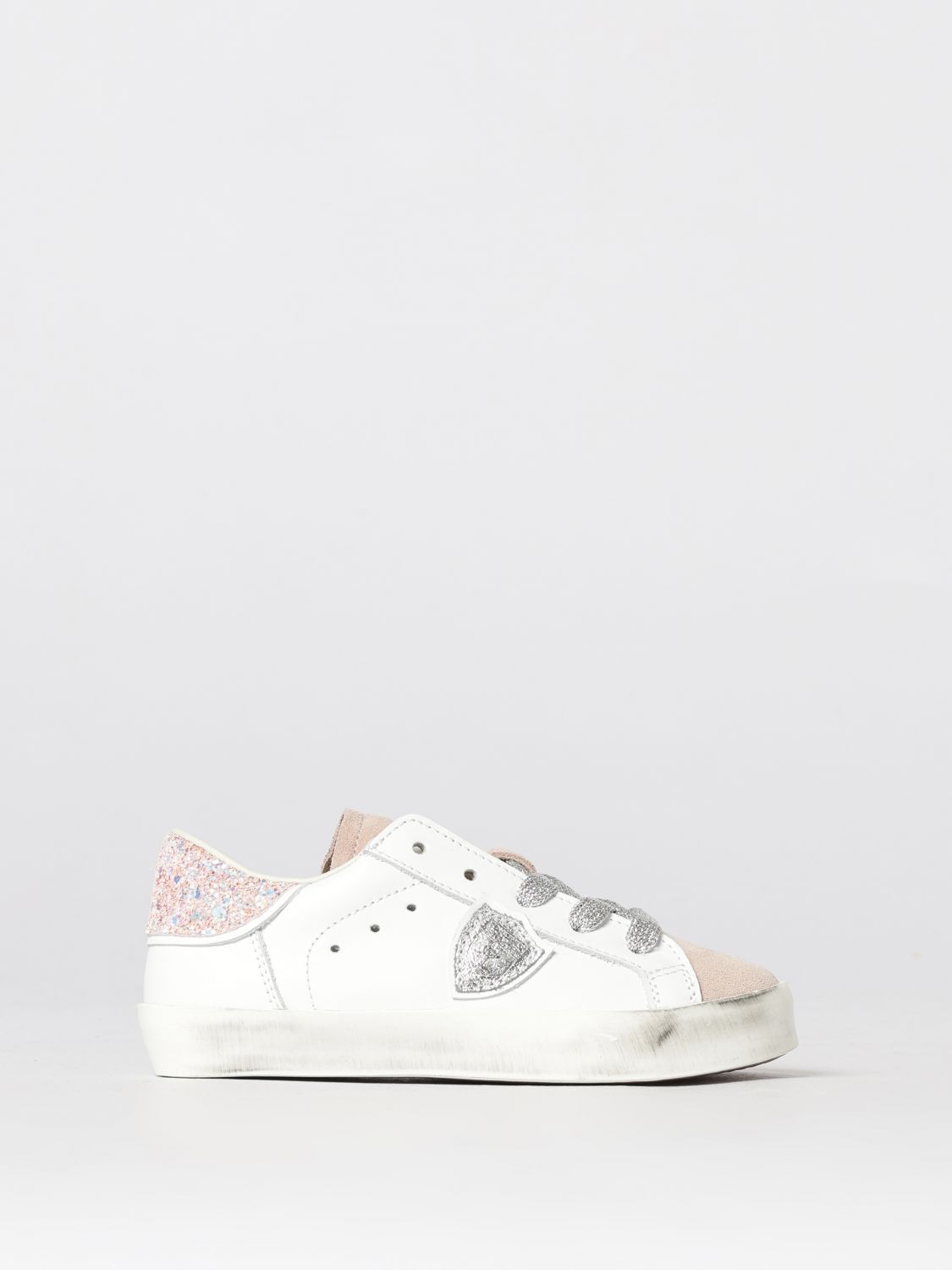 PHILIPPE MODEL JUNIOR Leder-Sneakers mit Glitzer Philippe Model