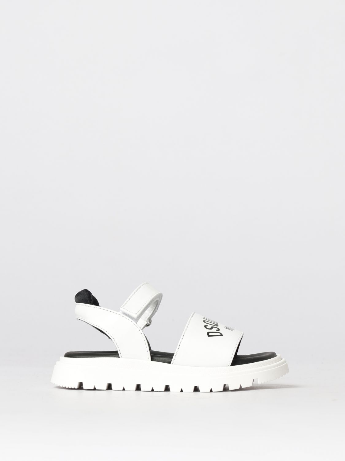 DSQUARED2 Leder-Sandalen mit Logo-Print