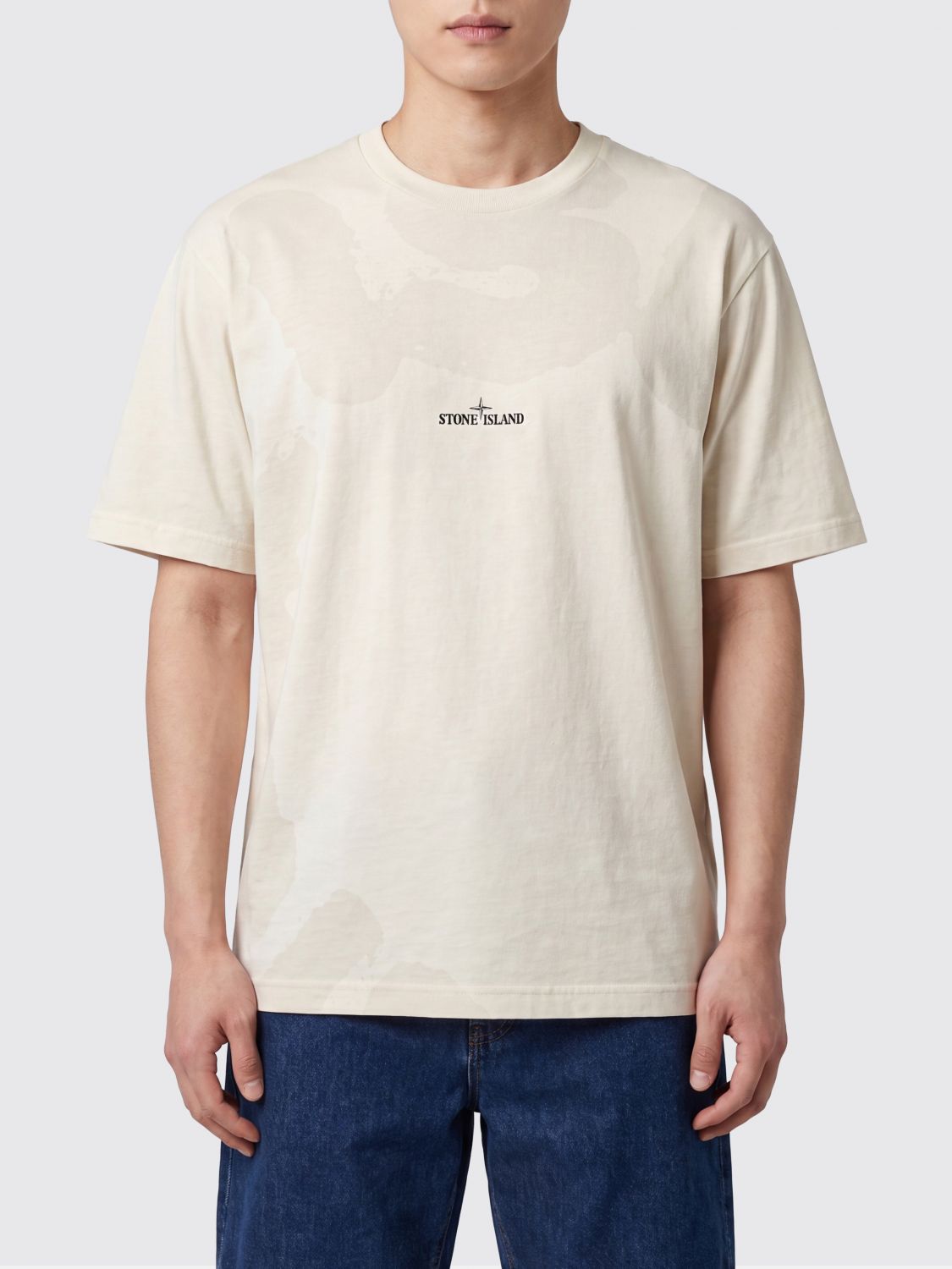STONE ISLAND T-shirt girocollo in cotone con logo