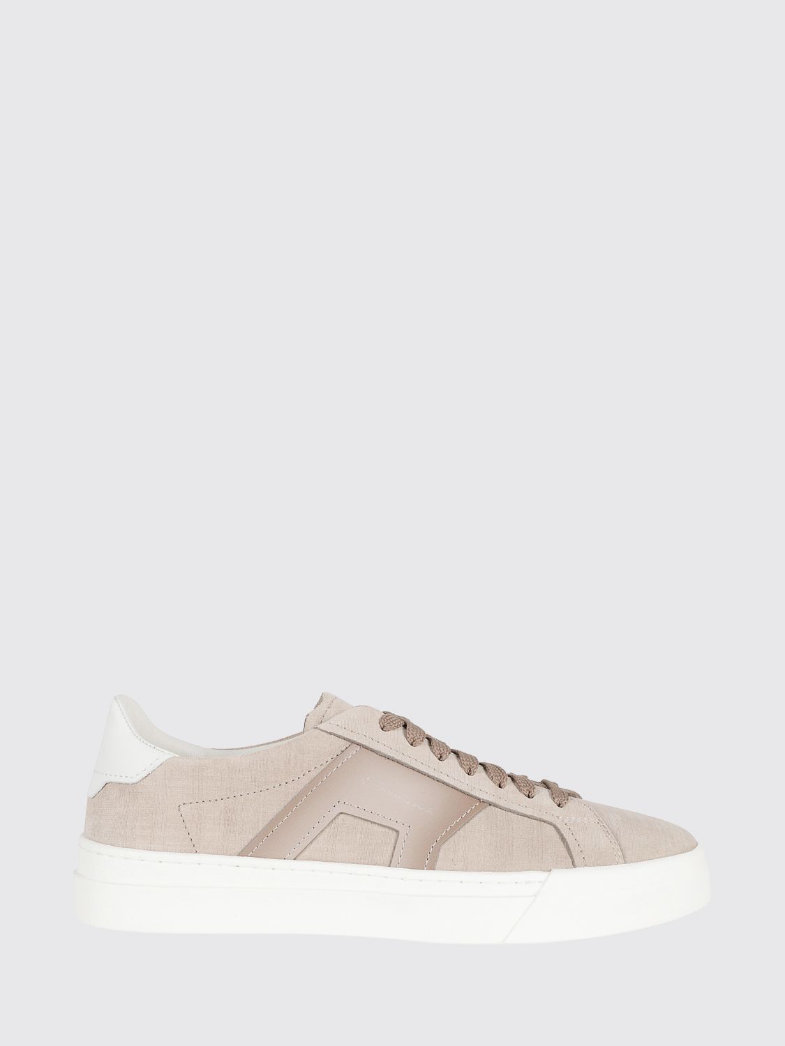 SANTONI Canvas And Leather Sneakers　サントーニ キャンバス & レザー スニーカー SANTONI