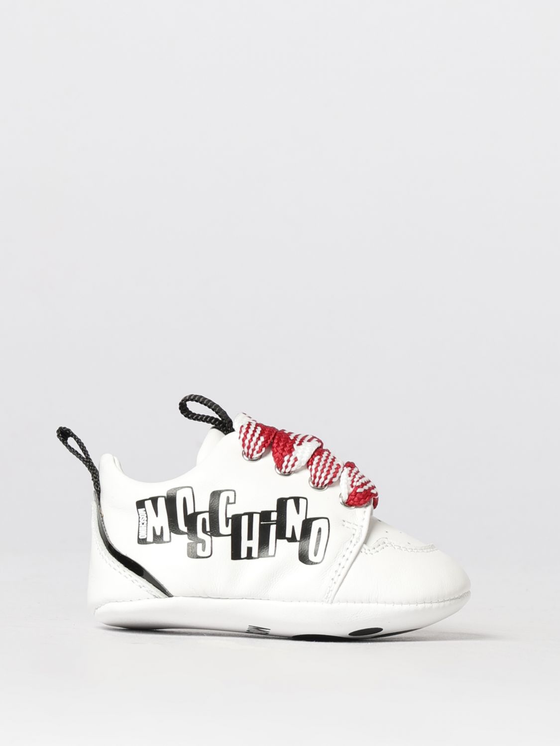 MOSCHINO Leder-Sneakers mit Logoprint