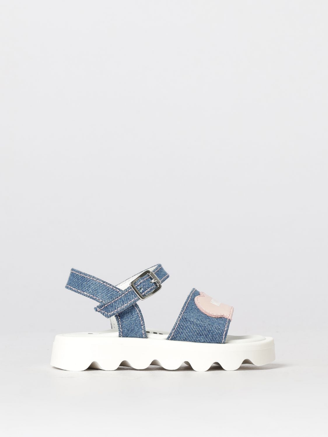 MOSCHINO Denim- und Leder-Sandalen