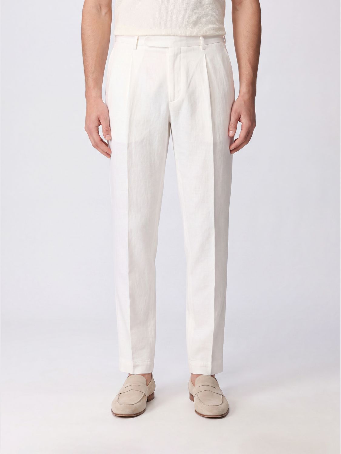 SANTANIELLO Wool and Cashmere Tailored Trousers