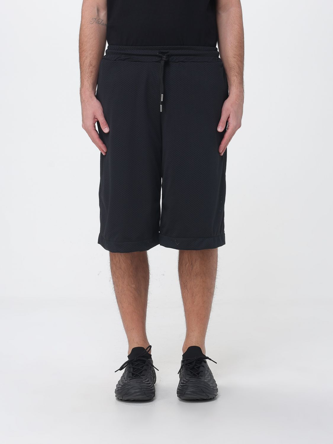 Disclaimer Perforated Acetate Bermuda Shorts