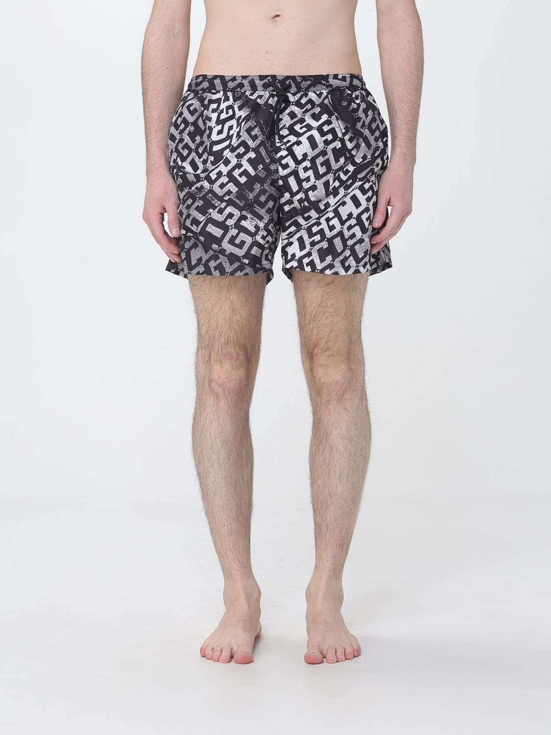 Gcds Nylon Swimsuit with All-Over Logo