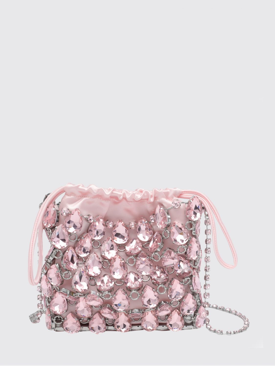 SELF-PORTRAIT Rhinestone Satin Bucket Pouch　SELF-PORTRAIT ラインストーン サテン バケット ポーチ SELF-PORTRAIT