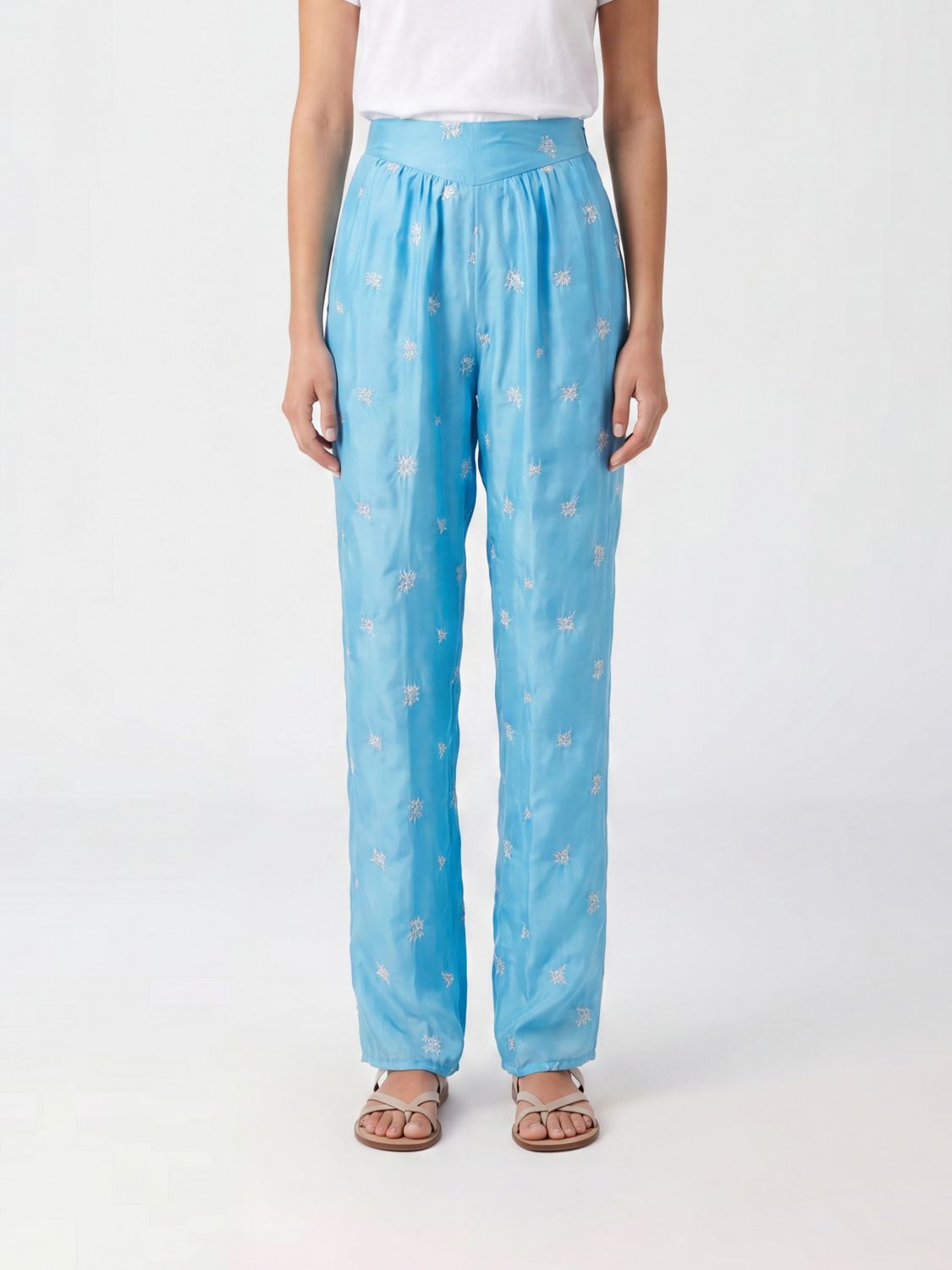 FORTE FORTE Pants Woman color Gnawed Blue
