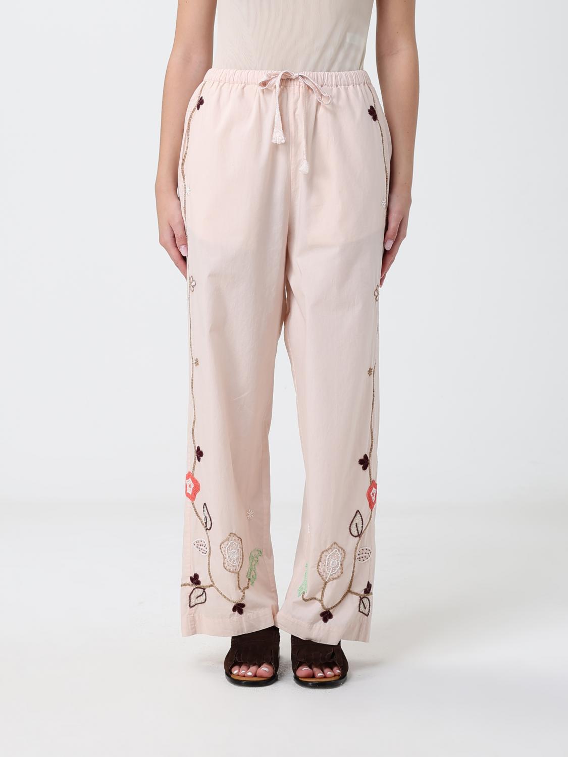 FORTE FORTE Pantaloni in cotone con ricami