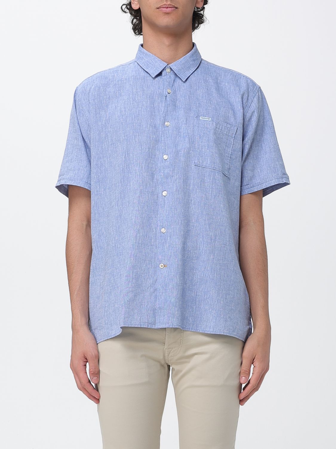 BARBOUR Casual Linen and Cotton Shirt　BARBOUR カジュアルリネン＆コットンシャツ BARBOUR