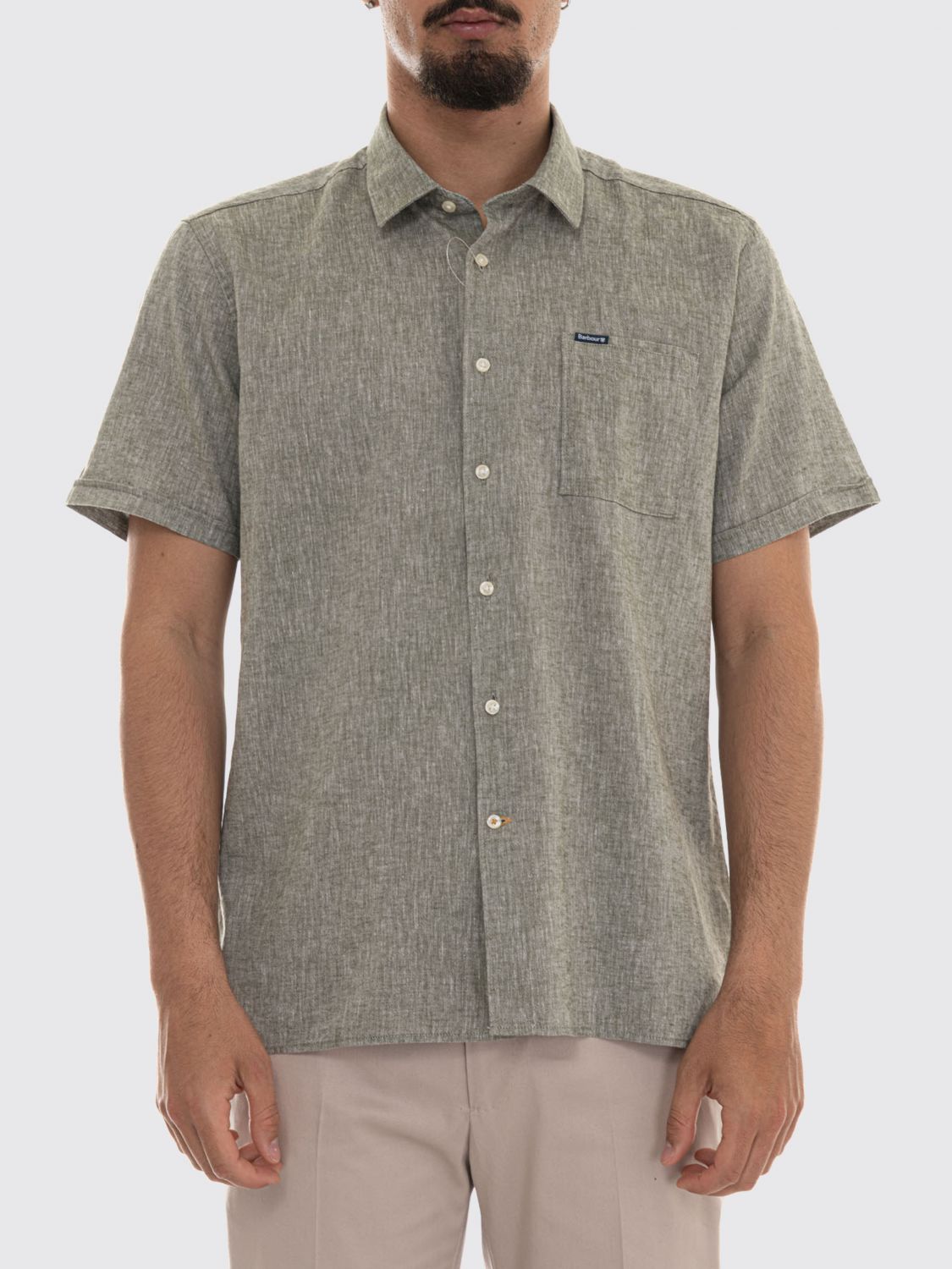 BARBOUR Camicia casual in lino e cotone