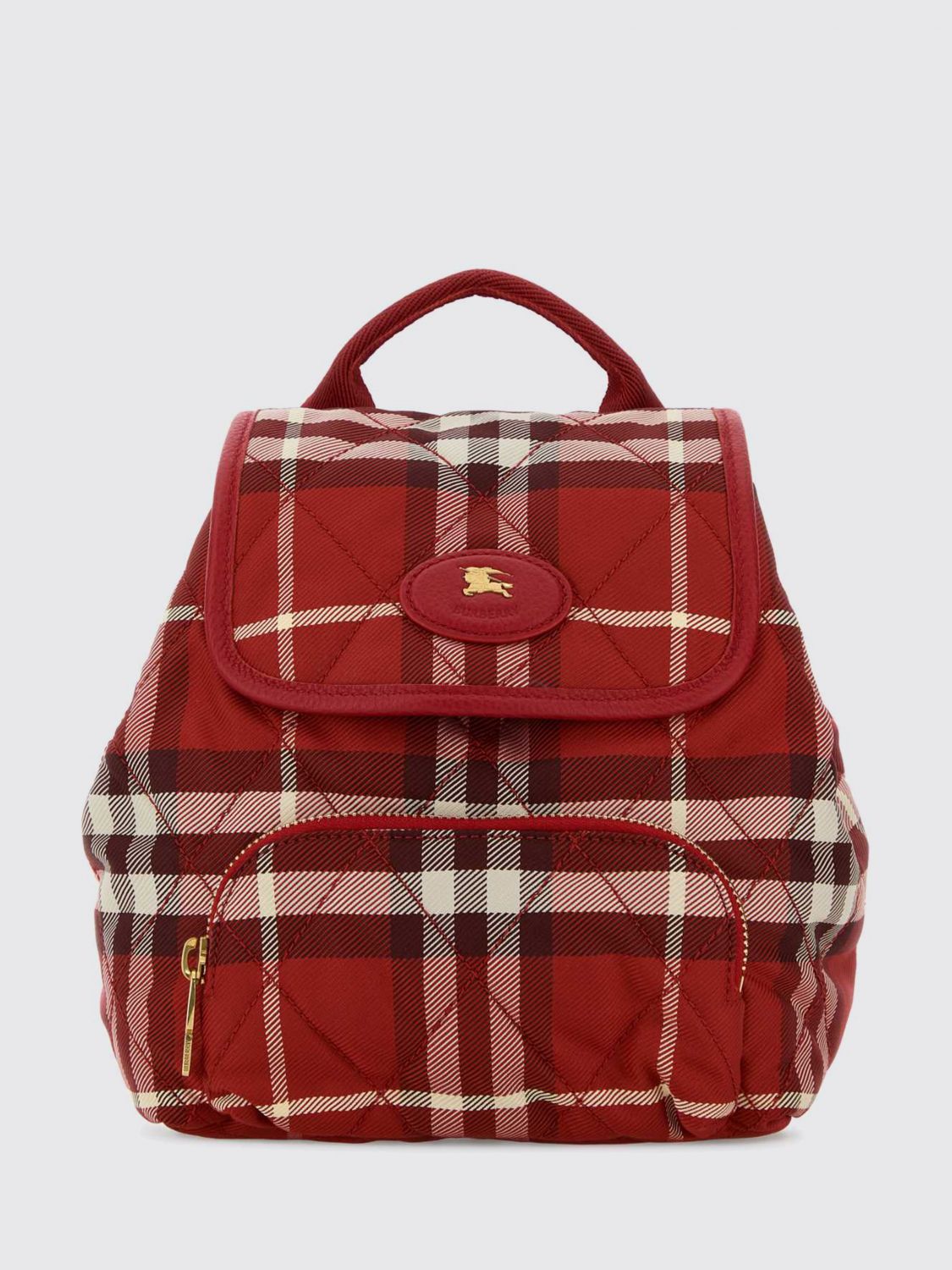 Burberry Embroidered Canvas Backpack In Red