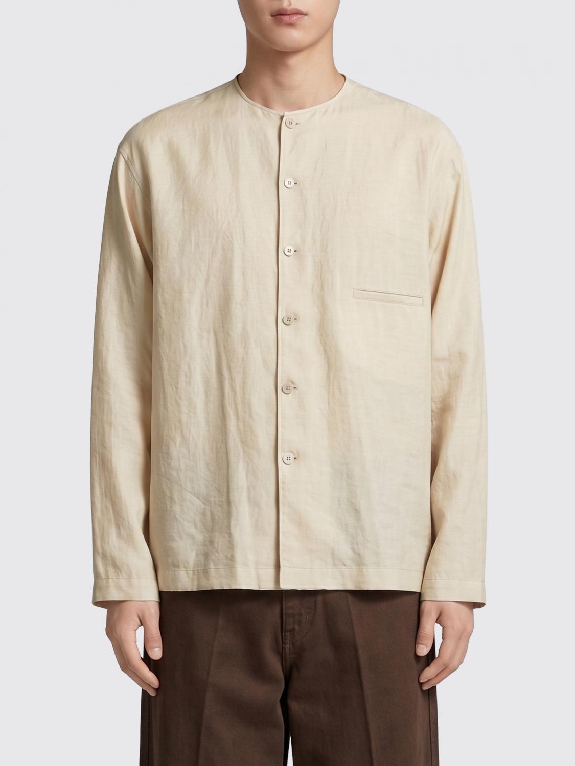LEMAIRE Shirt Men color Milk