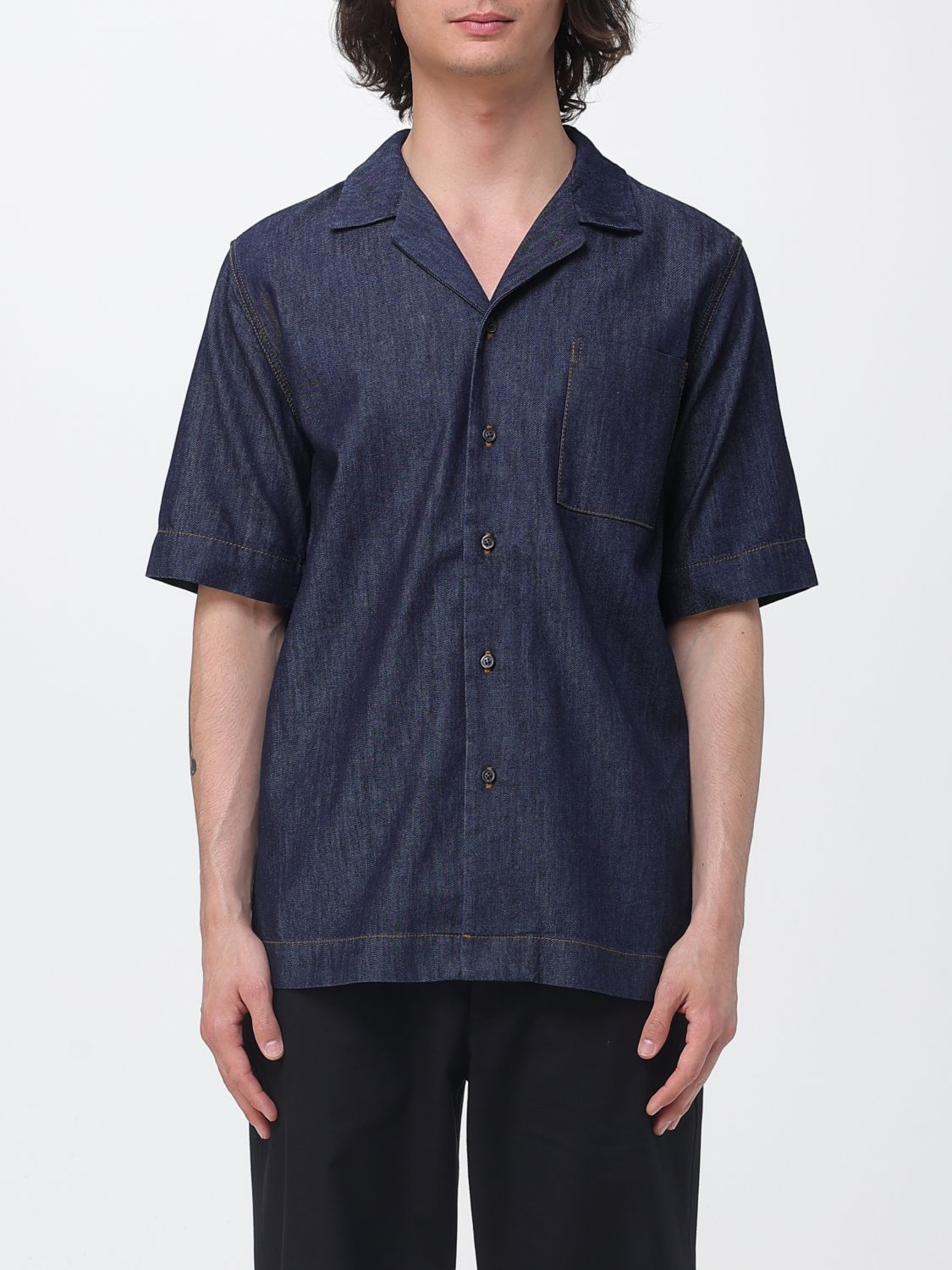 Dries Van Noten DRIES VAN NOTEN Shirt Men color Blue 1　DRIES VAN NOTEN シャツ メンズ カラー ブルー 1