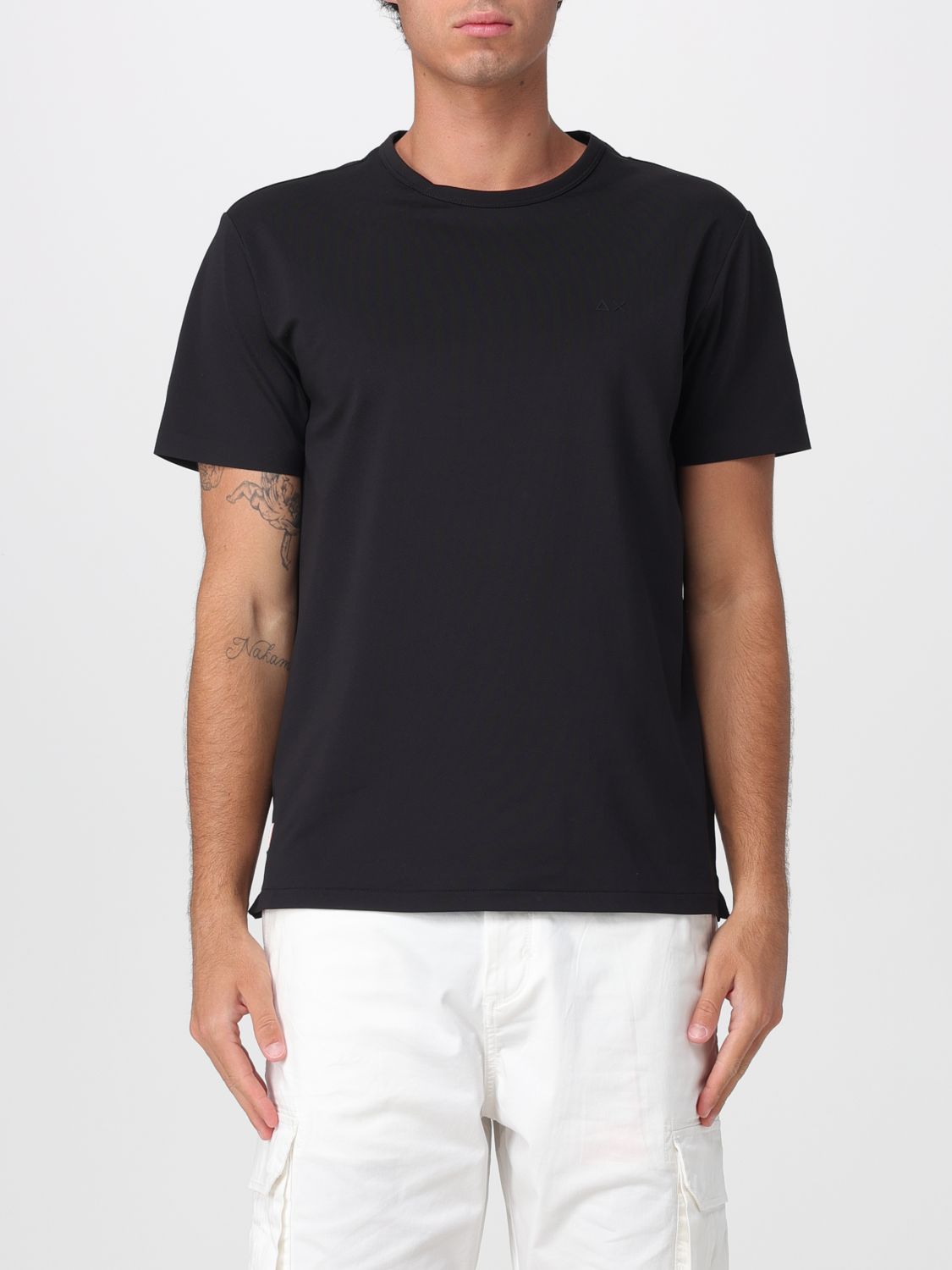 SUN68 T-shirt basic in tessuto tecnico stretch