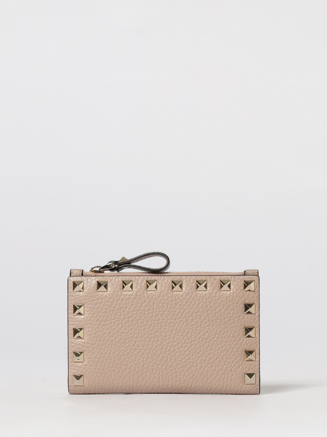 VALENTINO GARAVANI Rockstud Grained Leather Wallet　VALENTINO GARAVANI ロックスタッズ グレイン レザー ウォレット VALENTINO