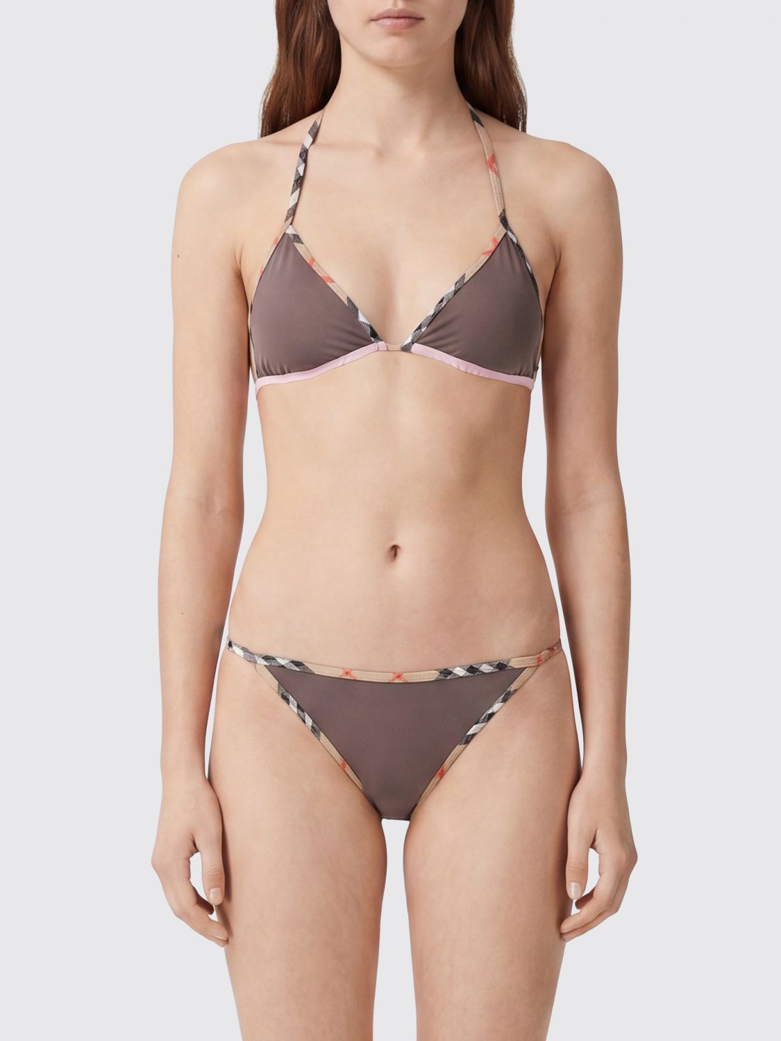 BURBERRY Costume da bagno bikini top check
